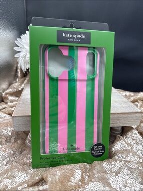 kate spade Striped Protective iPhone 17 pro max- Pink & Green